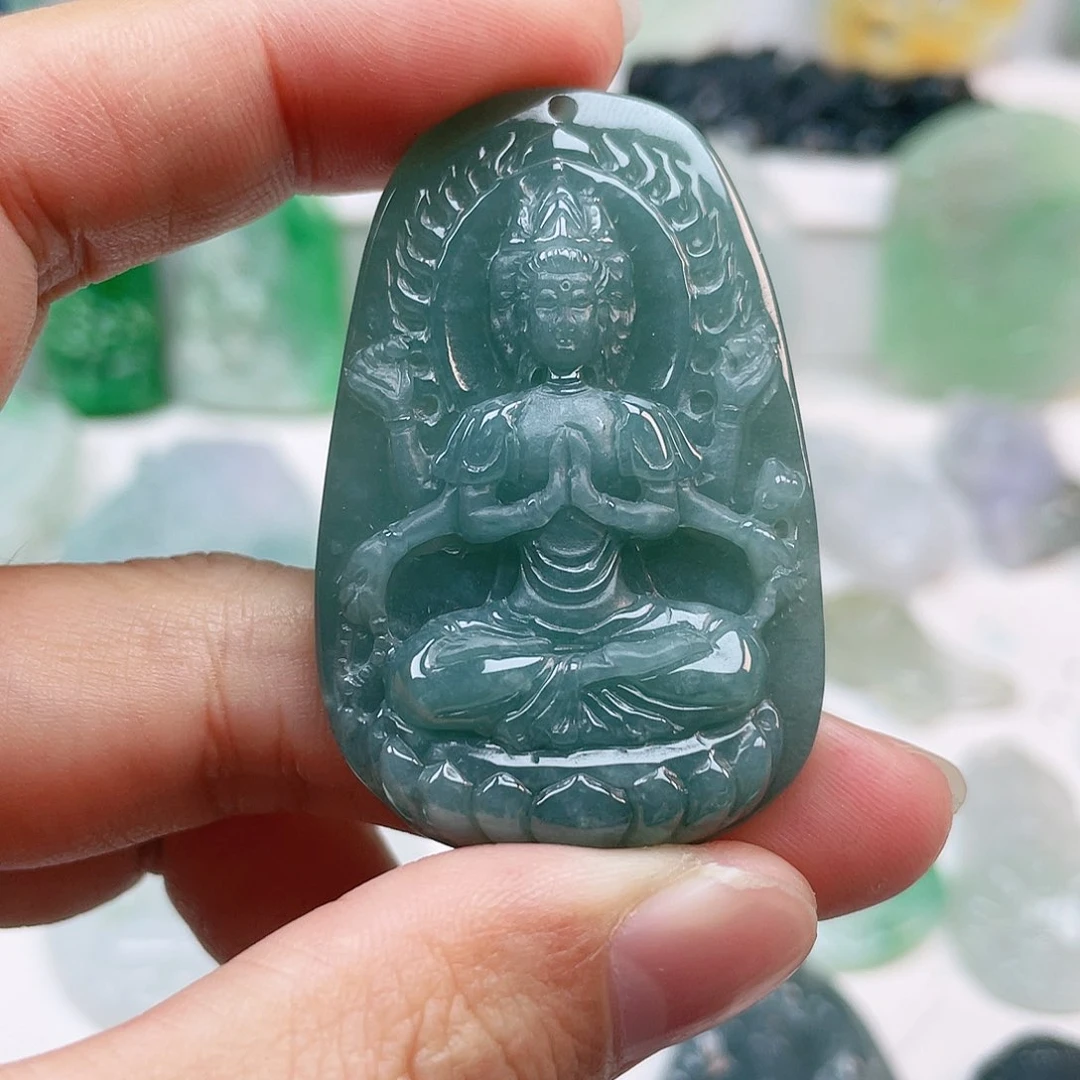 翡翠颈饰未镶嵌千手