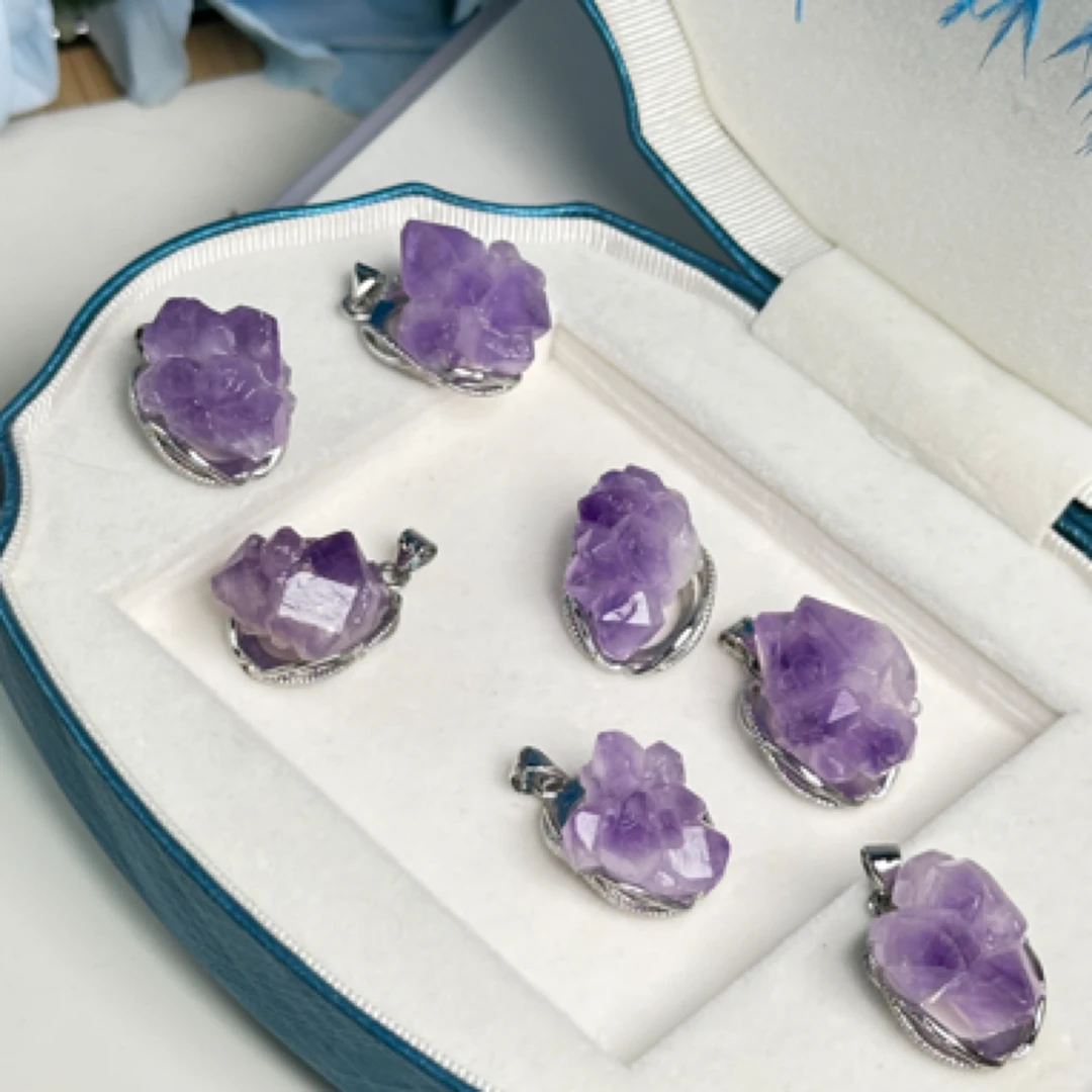 M21紫水晶原石晶簇不规则多样性发货