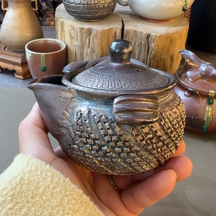 紫砂茶壶柴烧鼓励巡铺多多
