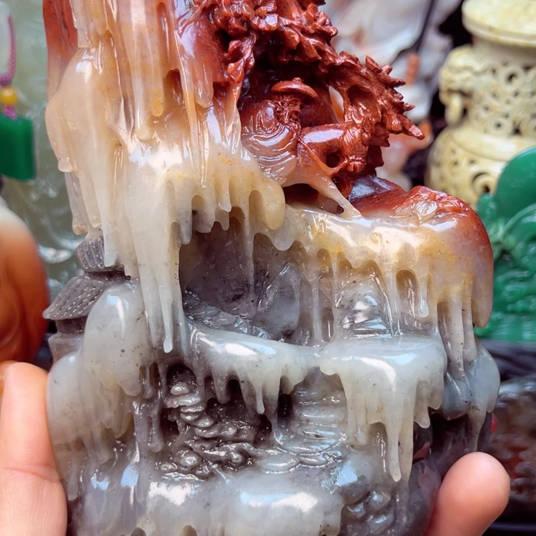 寿山石踏雪寻梅摆件