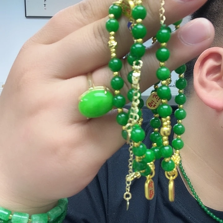 翡翠14K金镶嵌颈饰192手链