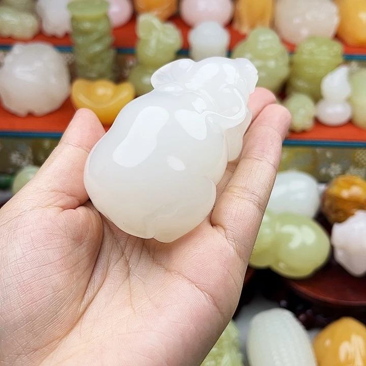 石材牛牛首吧摆件