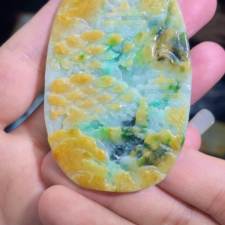 翡翠未镶嵌吊坠(不含链)A37