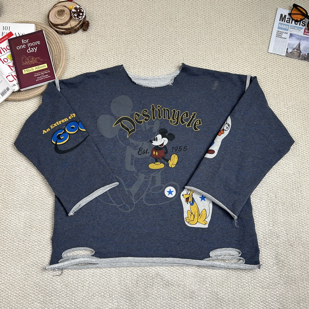 2025早春新款休闲时尚百搭卡通印花打底长袖T恤卫衣8792