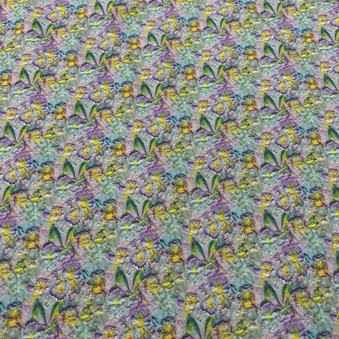 （水墨画绿花）木棉缎布料，柔软透气丝滑亲肤，连衣裙旗袍