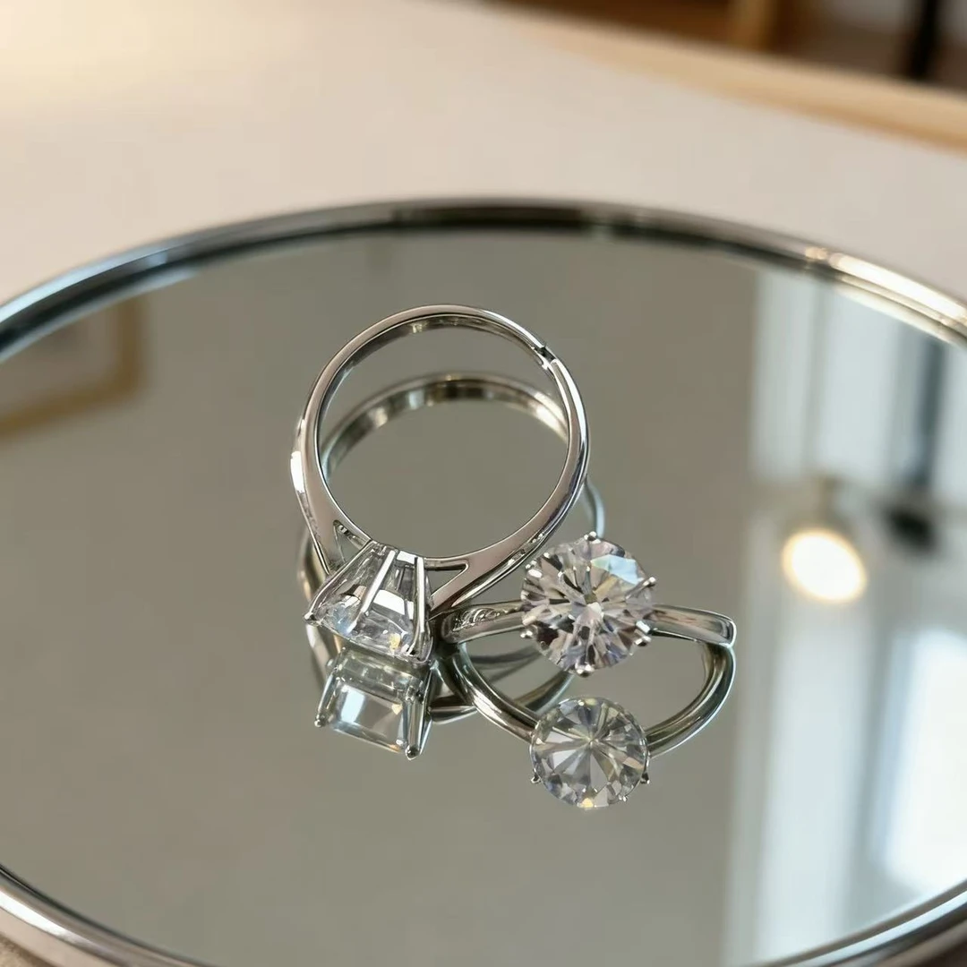 天然南非钻石开口白戒指-lx0101-2