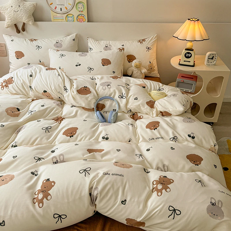 2025新款A类水洗棉四件套单人三件套双人被套加厚被罩床上用品