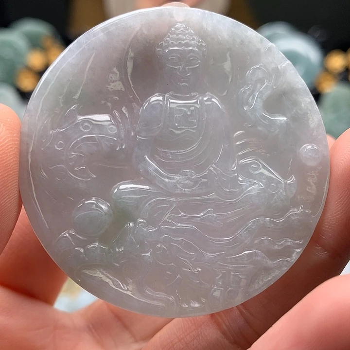 翡翠未镶嵌颈饰玉龙大日如来福利