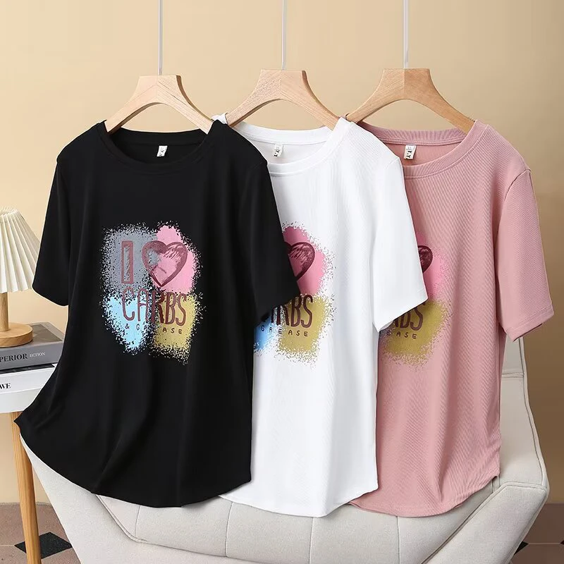 大码女装短袖t恤2026夏季新款微胖mm显瘦设计感遮肉正肩打底上衣