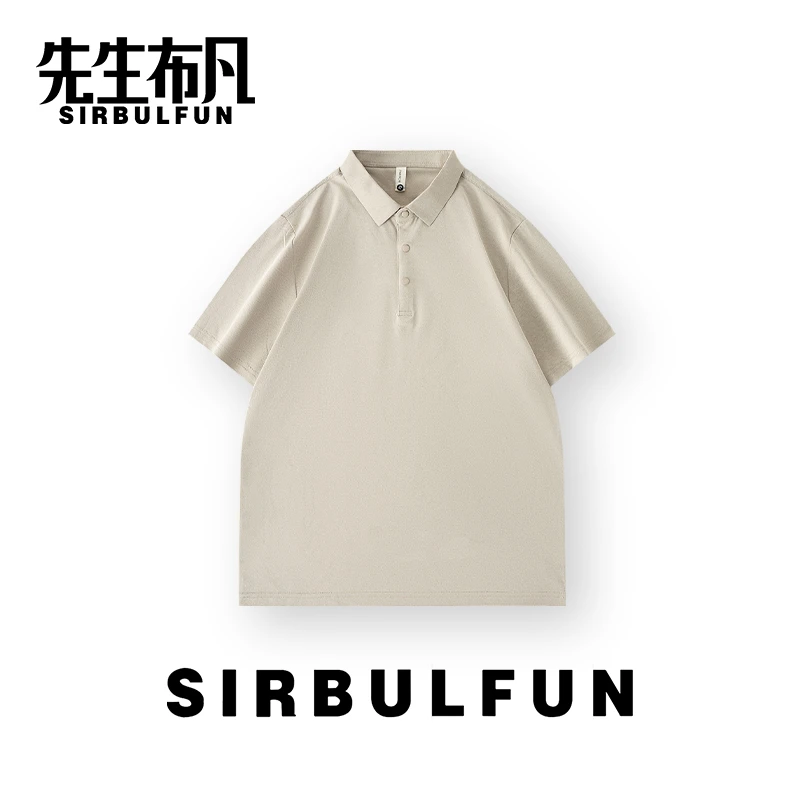 SIRBULFUN/先生布凡纯色男士夏季polo衫短袖透气运动休闲翻领T恤