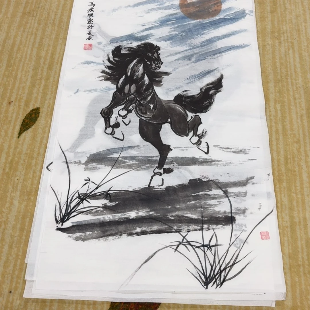 国画四尺花鸟禾野