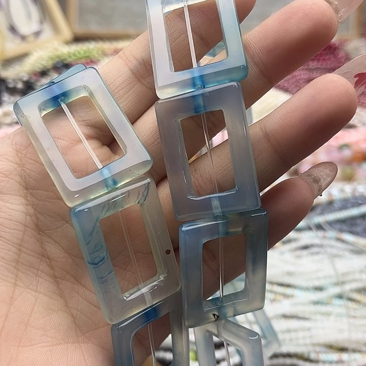 玛瑙/玉髓珠宝半成品未镶嵌一条25/34mm左右玛瑙长方片