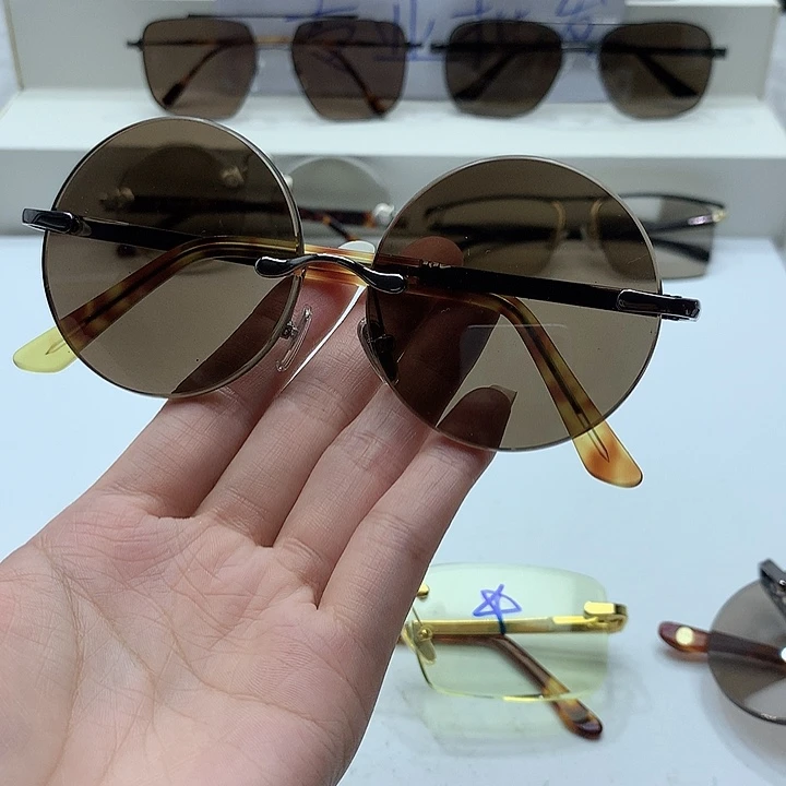 深茶色复古圆眼镜