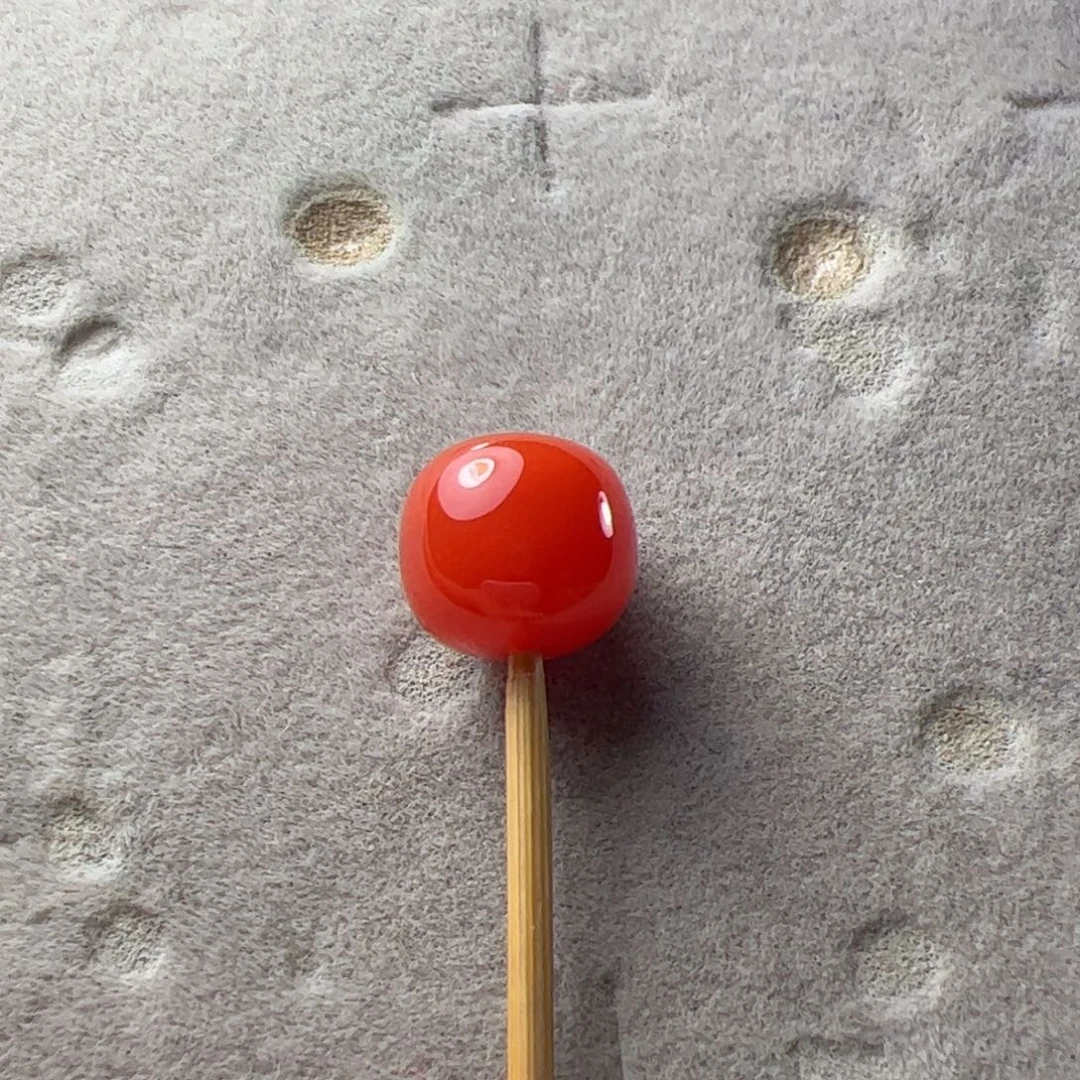 翠***微南红玛瑙未镶嵌10.5*9.5老型珠