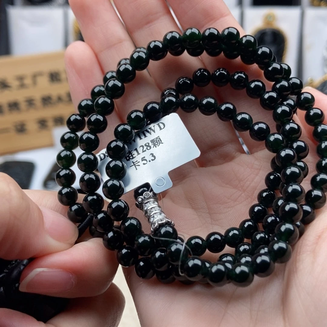 颈饰未镶嵌翡翠车****g珠琏128颗