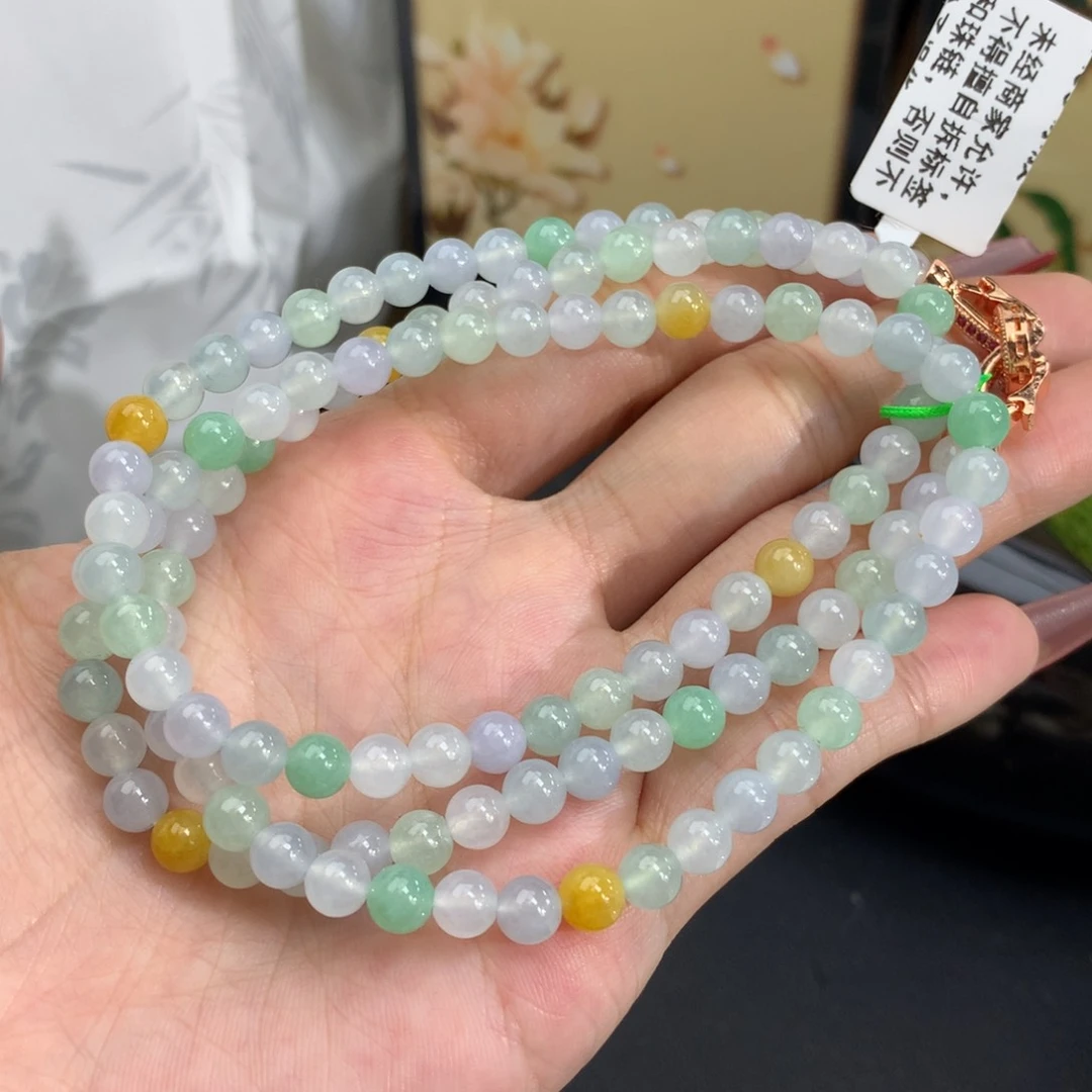 翡翠手链未镶嵌卡5.5冰胶多宝项链