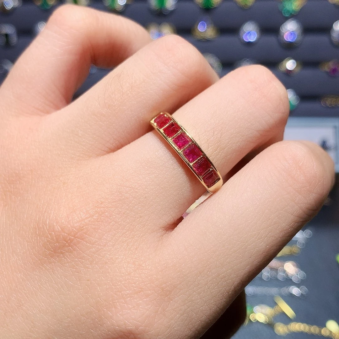 红宝石银S925镶嵌戒指