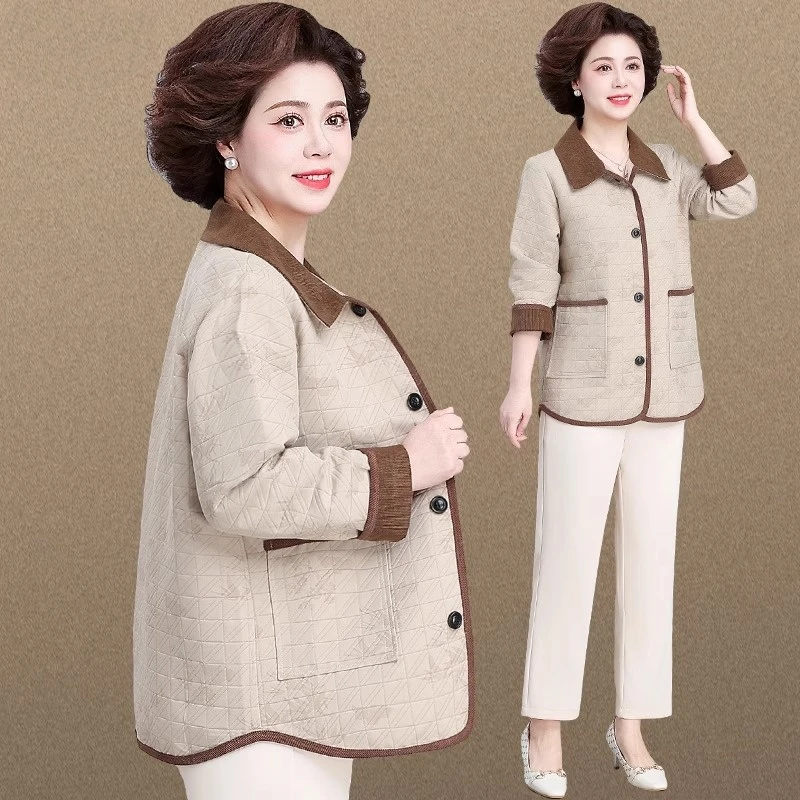 妈妈秋装外套2025新款洋气中老年女春秋装风衣大码宽松时尚型上衣
