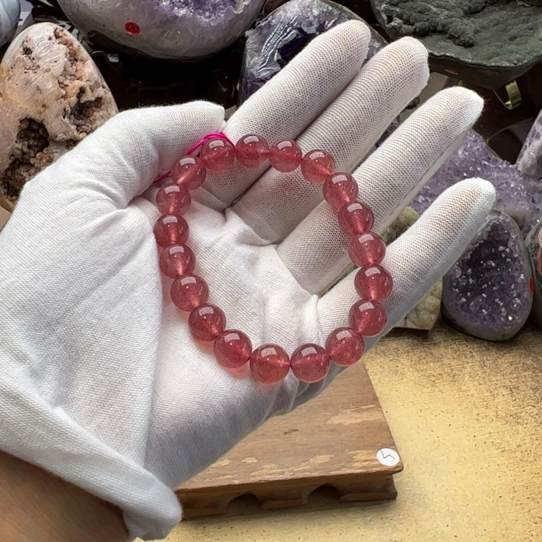 紫晶珠宝半成品未镶嵌草莓晶手串19