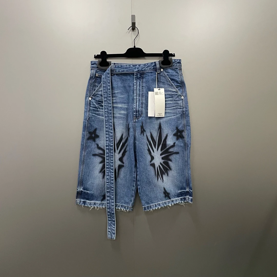 全新未使用 WE11 DONE （bb） 蓝色涂鸦牛仔短裤1*S码 2*M码 1*L码