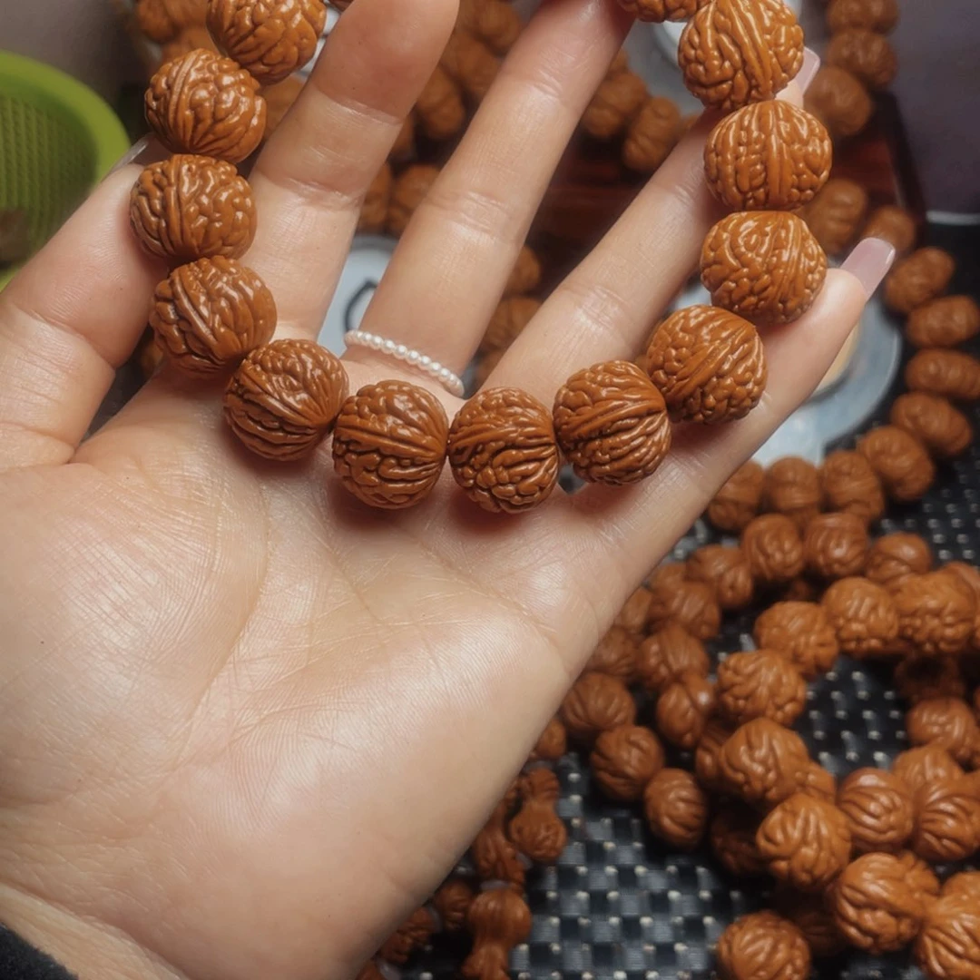 桃核手串米**场秦岭龙纹桃核