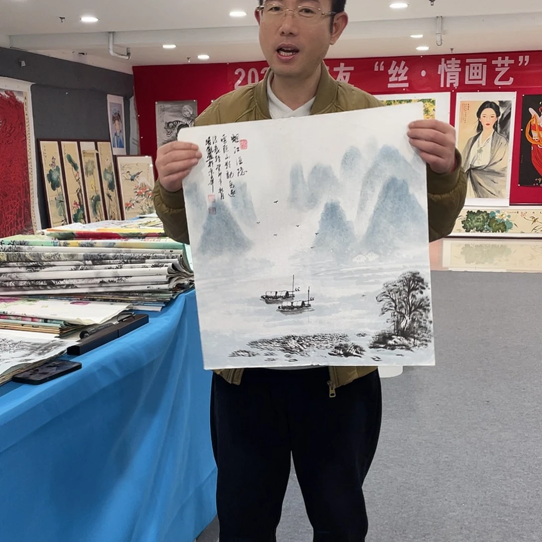 国画今天上午国画作品展示