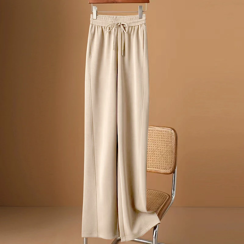 6121莫代尔超柔直筒裤冰凉因子百搭显瘦休闲裤窄版阔腿裤女