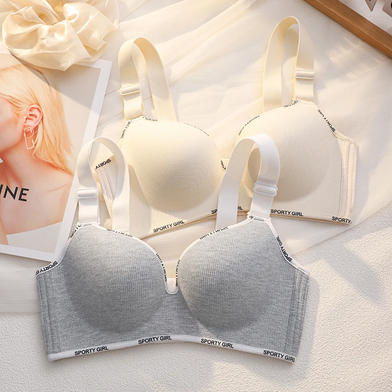 无痕内衣女大胸显小薄款聚拢收副乳防下垂调整型无钢圈文胸罩夏季