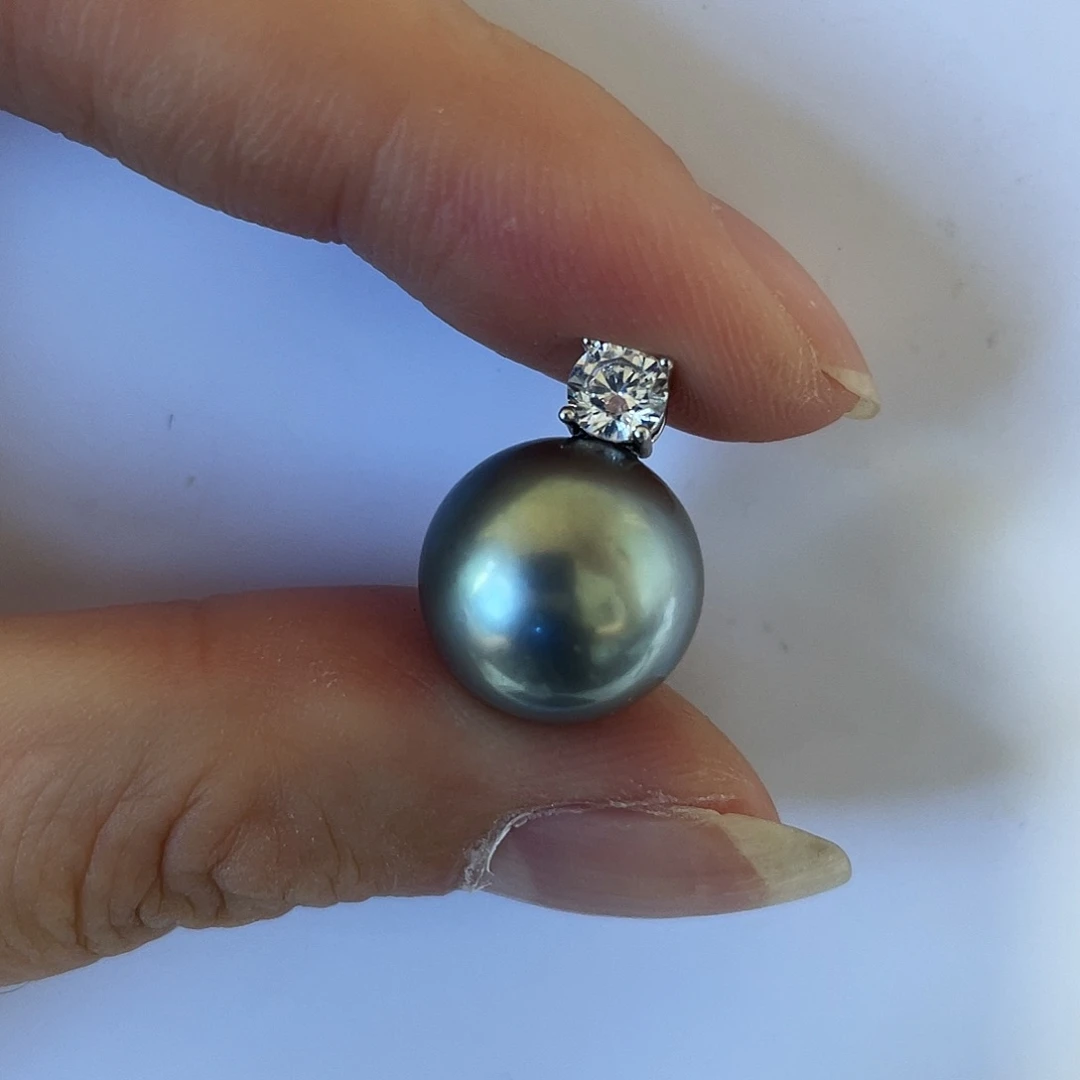 海水珍珠银S925镶嵌颈饰