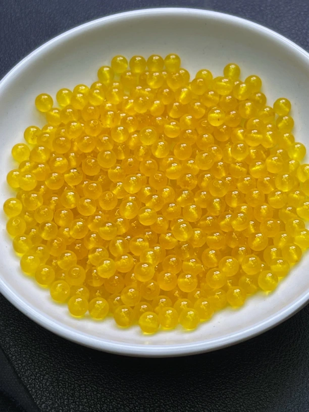 天然珠宝玉石 满蜜鸡油黄Y1832  4MM  50颗（赠弹力绳）