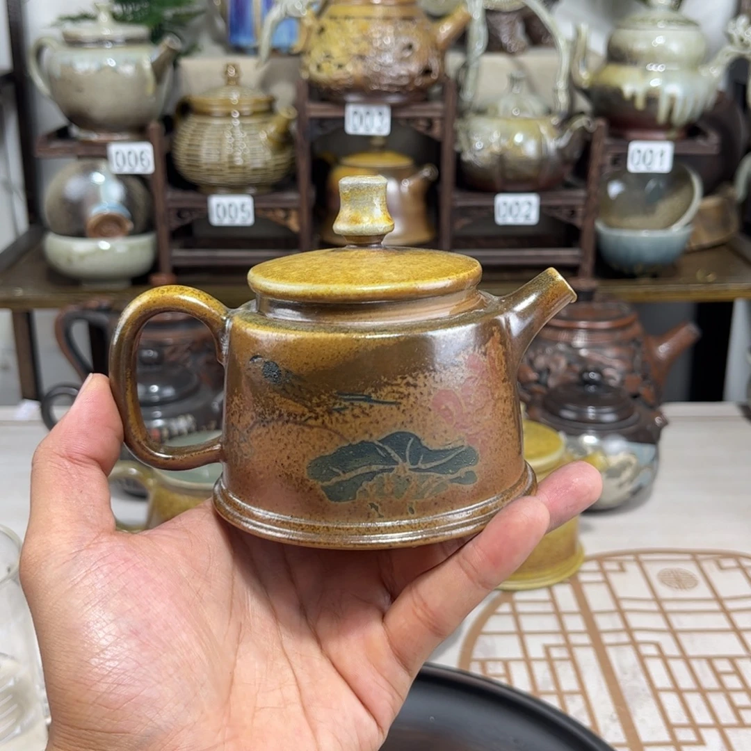 160cc白泥柴烧德钟，古法传承裸坯柴烧