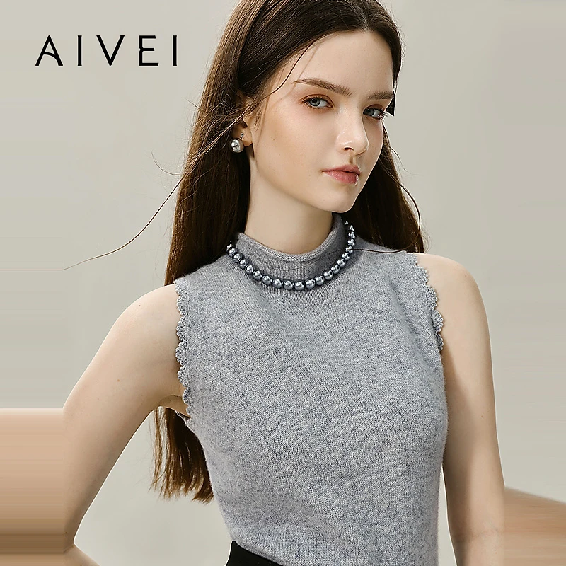 AIVEI欣贺艾薇新氛围感欧美风格雷系无袖针织衫R752901A