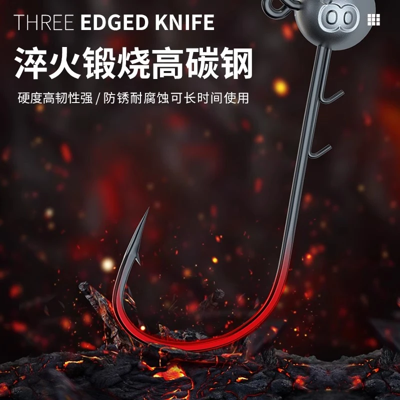 微铅铅头钩黑坑精细钓小克重大钩门鲈鱼鳜鱼竞技Wacky钩