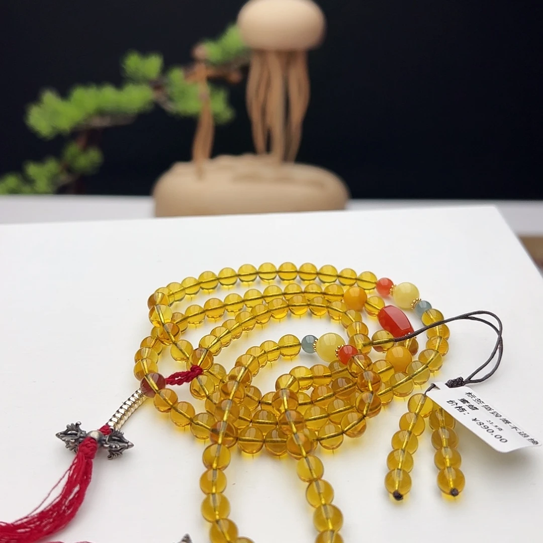 蓝珀未镶嵌手链蓝珀6mm+