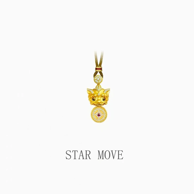 非金属合成锆石项链 STARMOVE眨眼睛灵动貔貅项链W雪同款精致坠链