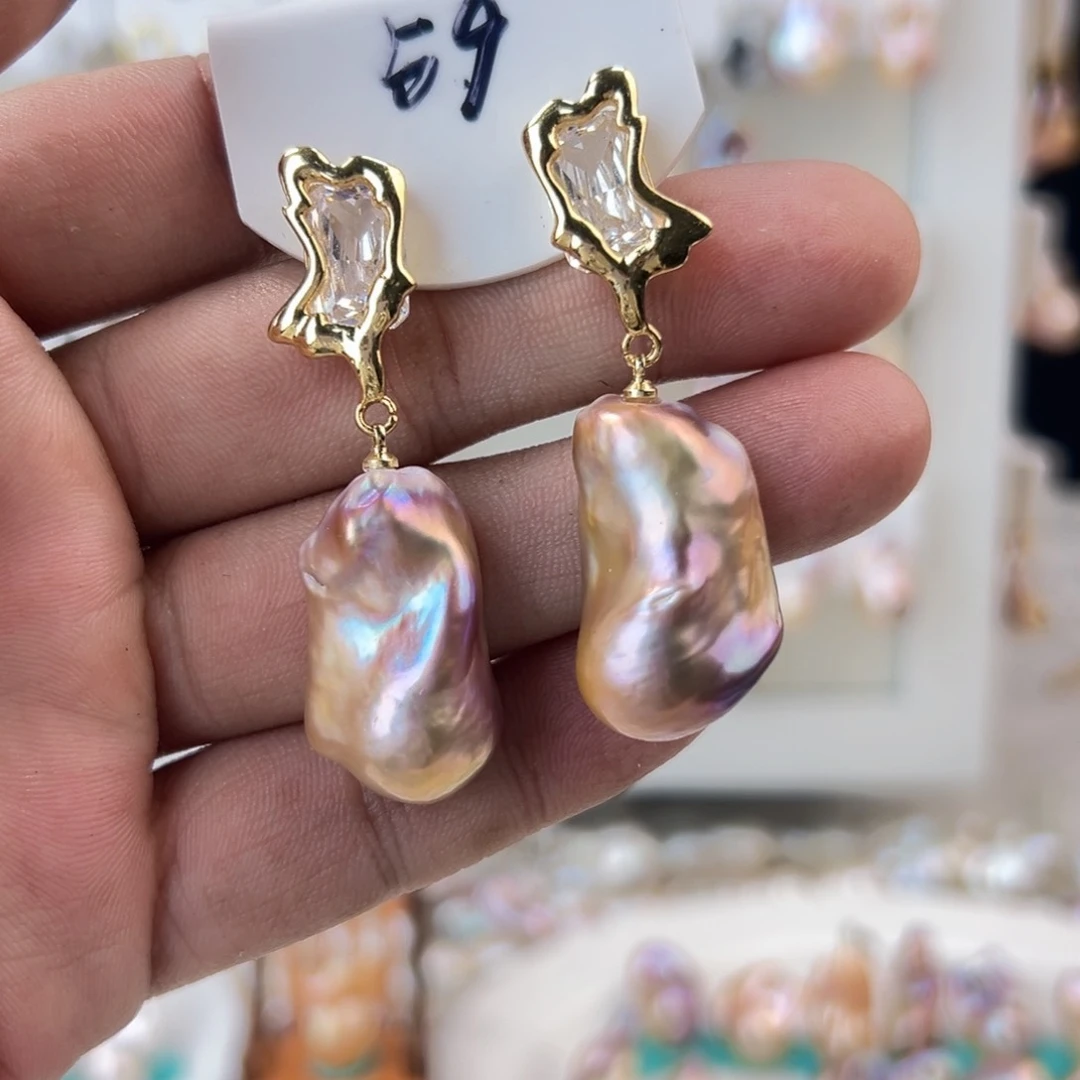 淡水珍珠耳饰未镶嵌i***然