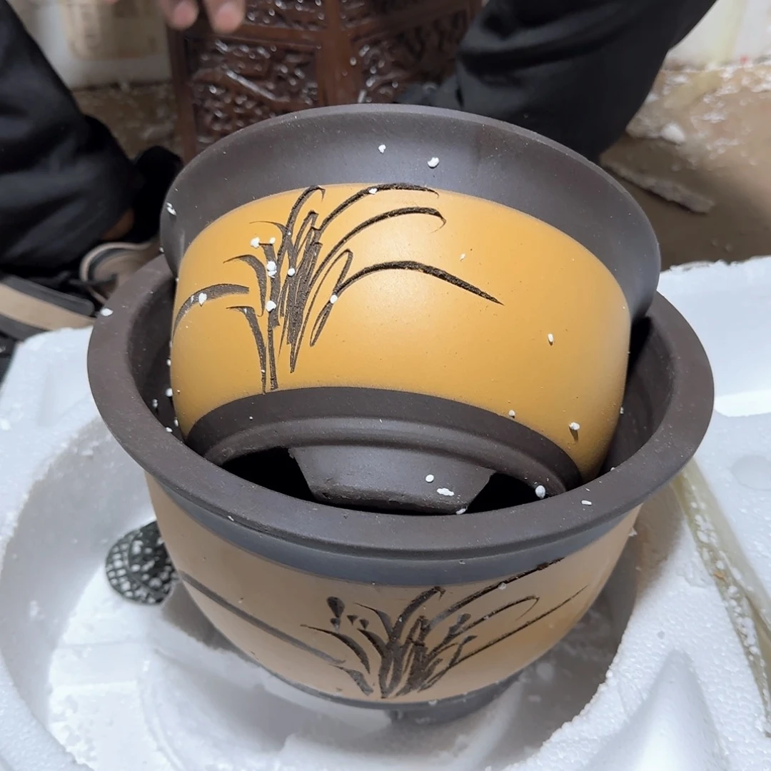 紫砂花盆口径26 口径23