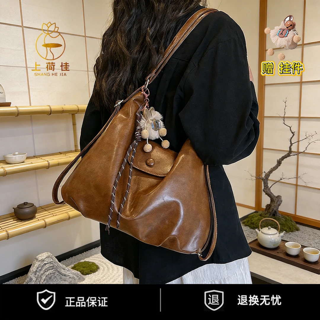 【当天发货】百搭气质女包双肩包高品质都市简约轻职风网红桶包时尚