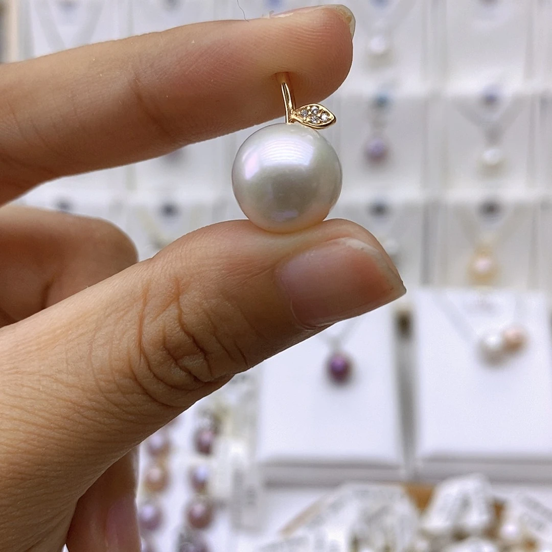 淡水珍珠银S925镶嵌吊坠(赠链)