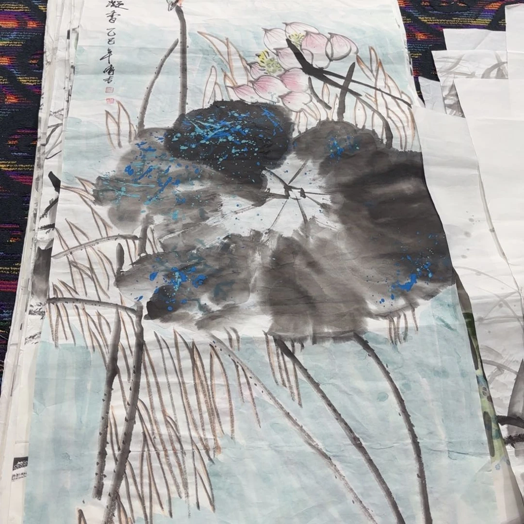 国画四尺花鸟作品童