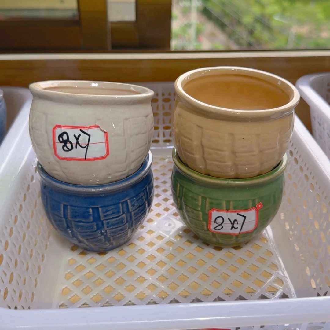 紫砂花盆粗陶精雕