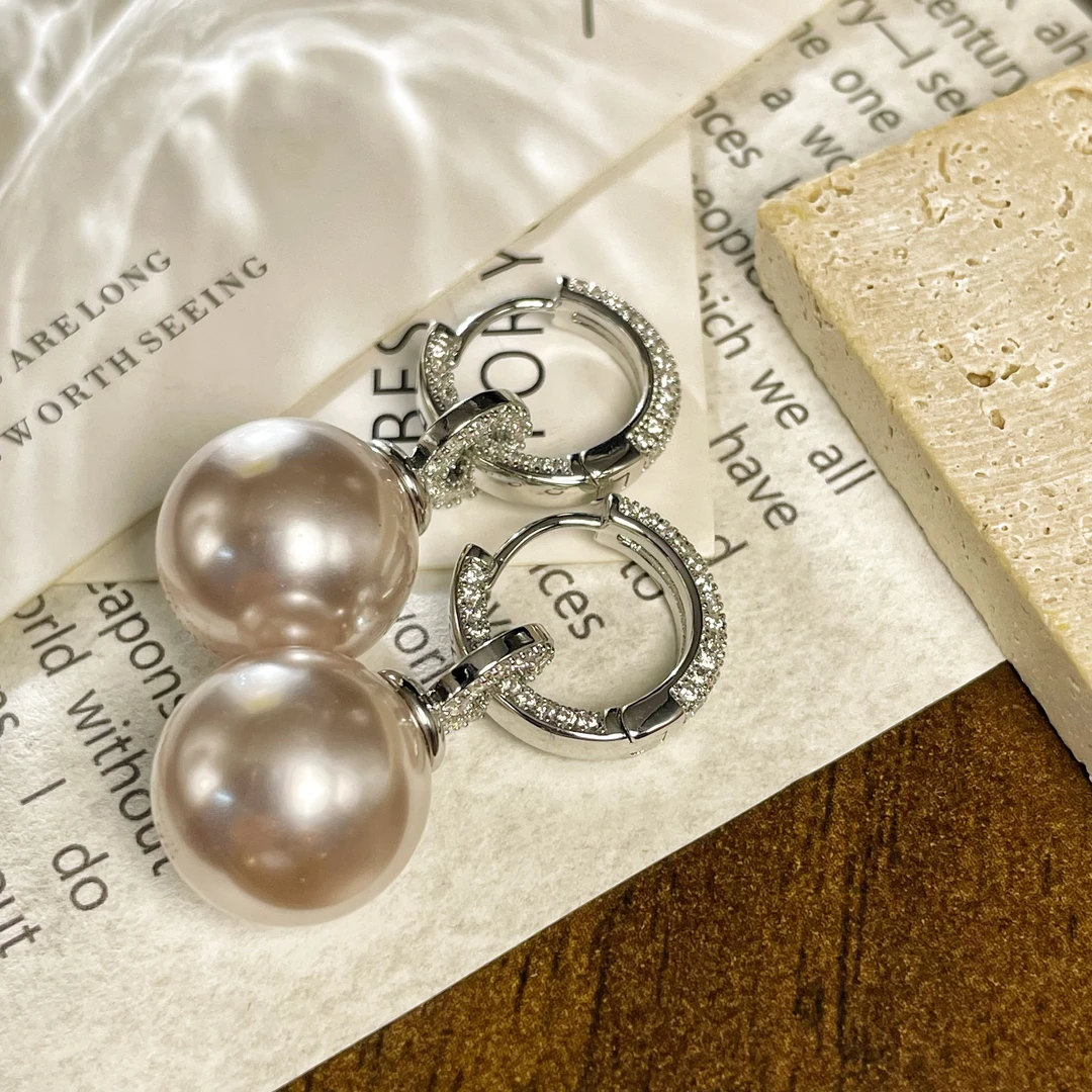 铜合金仿珍珠耳饰 XJ1-1015两戴珠耳环吊坠 法式轻时尚奢复古