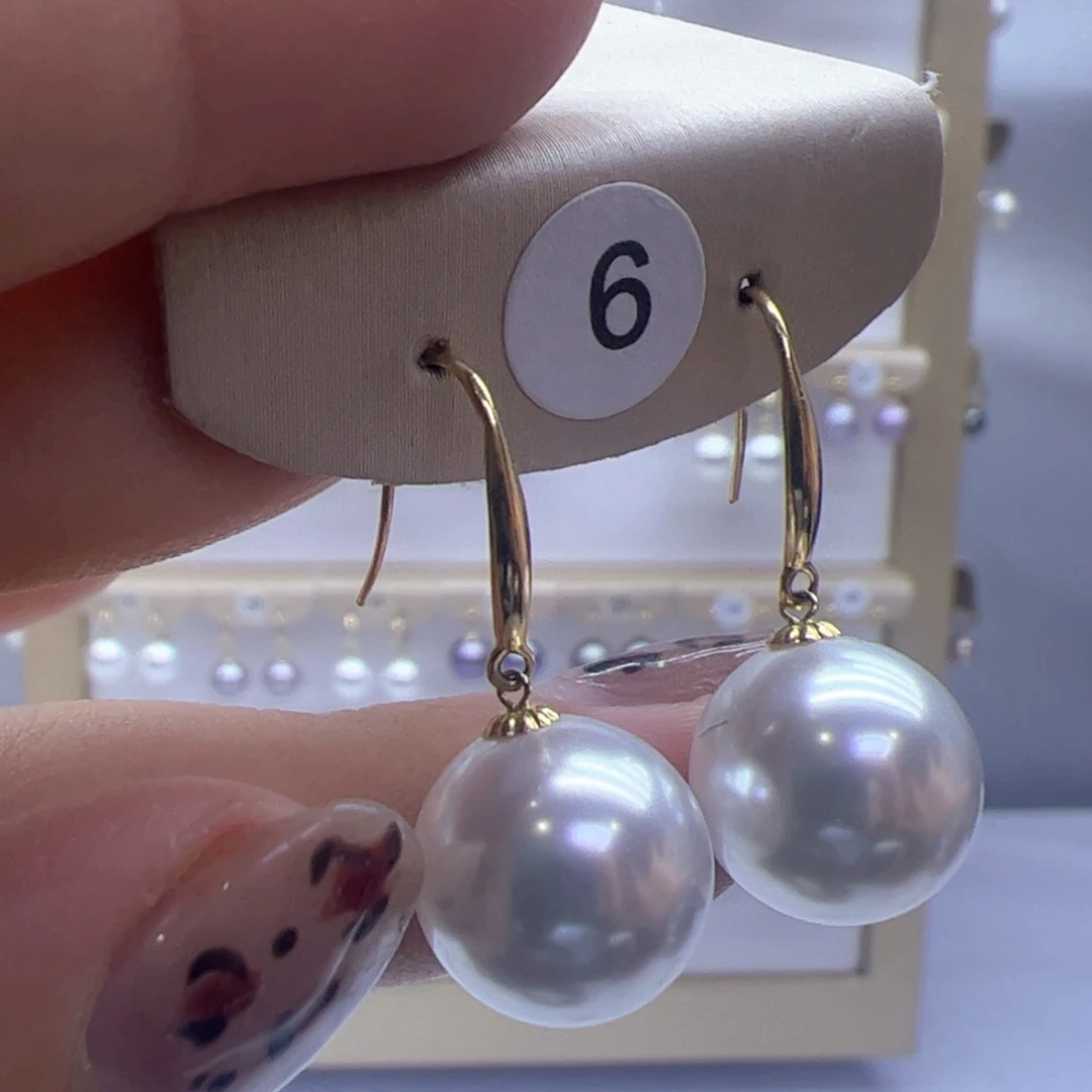 淡水珍珠耳饰18K金镶嵌