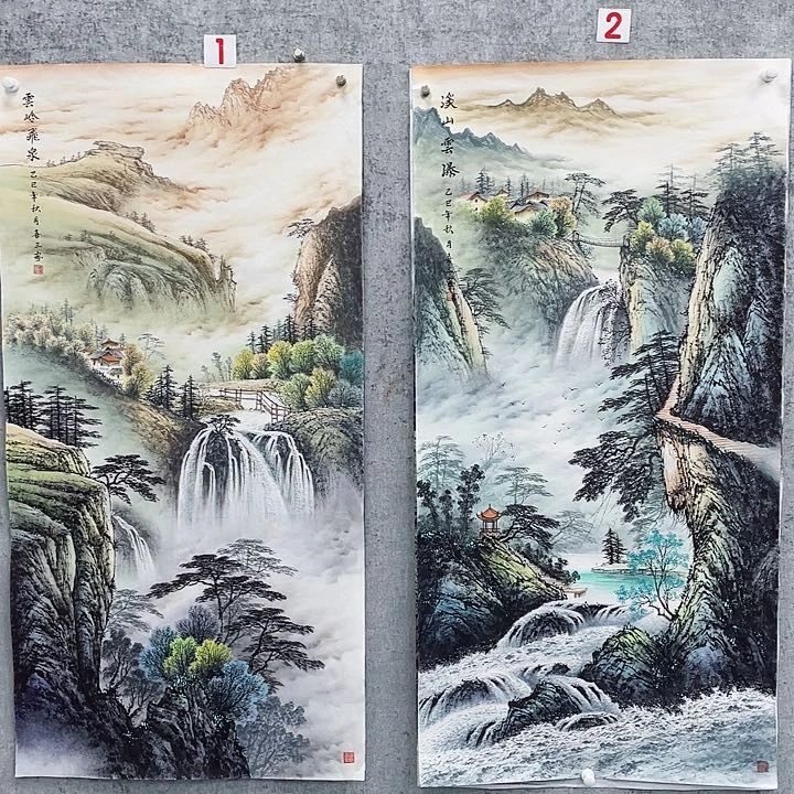 国画开***好绘画作品黄喜三画芯两幅