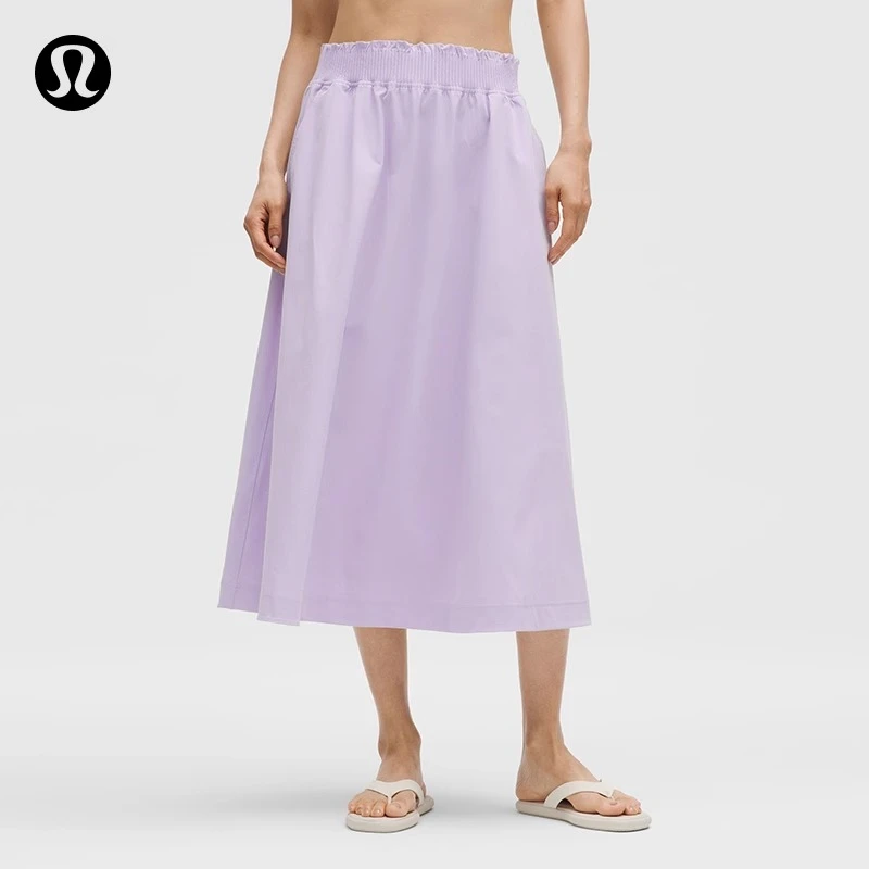 Stretch Woven 女士腰部褶边中长裙丨lululemon丨LW8AMTS