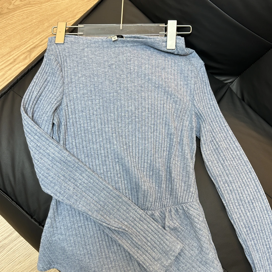 条纹长袖毛针织衫6a5