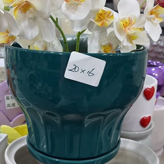 多肉绿植陶瓷花盆9.9包邮，有孔