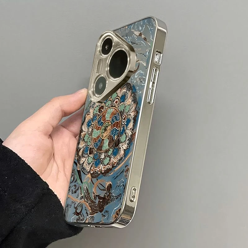 敦煌莲花适用华为pura70pro手机壳轻奢高级感HUAWEIp60新款50防摔