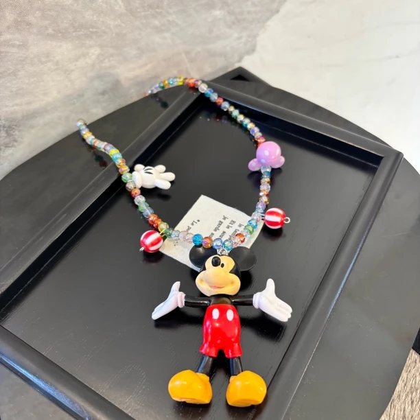 铜合金仿水晶项链 米奇巴掌项链XL2684