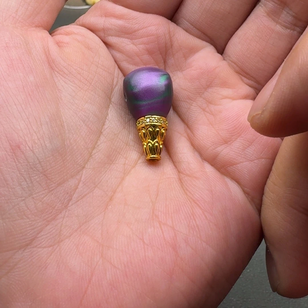 欧泊合金笔搁星云紫分体三通一个随机发